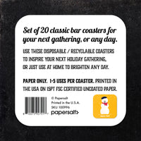 Coaster: Holiday, Christmas Joyeux Noel Snowman - Pack of 6