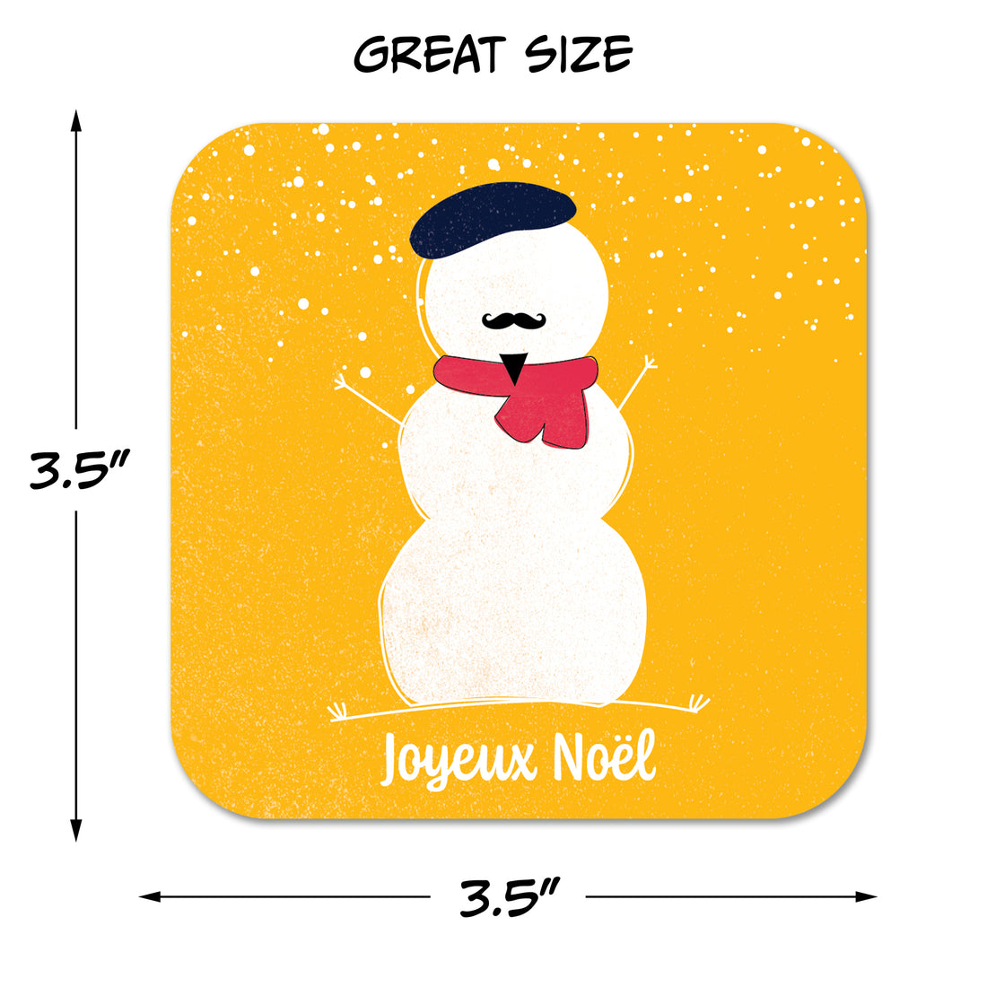 Coaster: Holiday, Christmas Joyeux Noel Snowman - Pack of 6