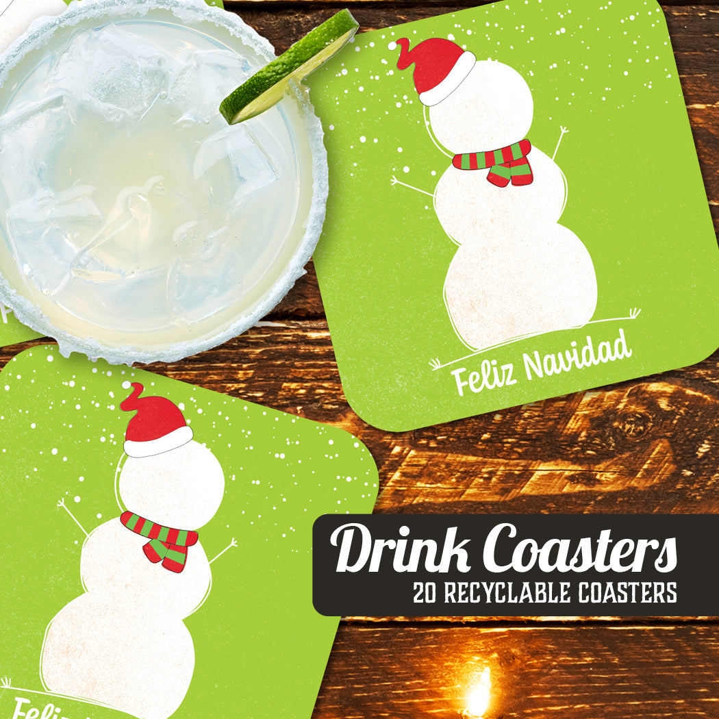 Coaster: Holiday, Christmas Feliz Navidad Snowman - Pack of 6