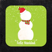 Coaster: Holiday, Christmas Feliz Navidad Snowman - Pack of 6