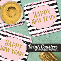 Coaster: Holiday, New Years Eve Happy New Year! - Pack of 6