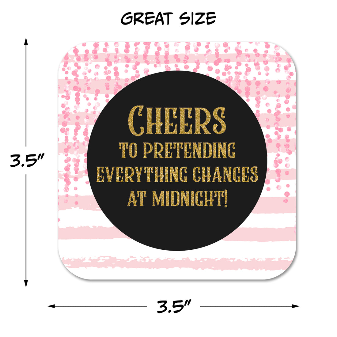 Coaster: Holiday, New Years Eve Cheers to Pretending - Pack of 6