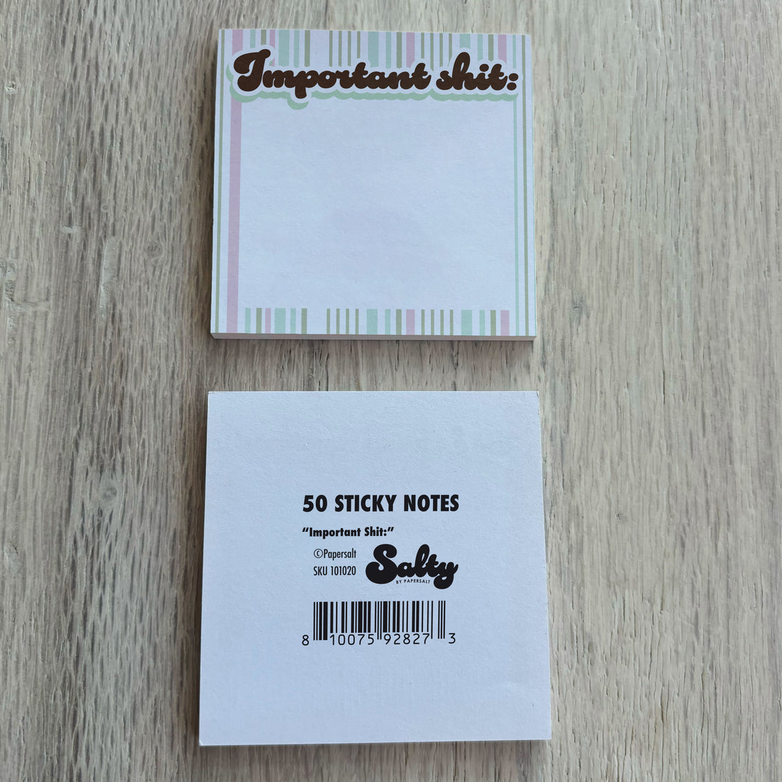 Sticky Note: Salty, Important Shit - Pack of 6