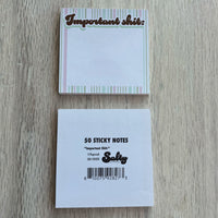 Sticky Note: Salty, Important Shit - Pack of 6