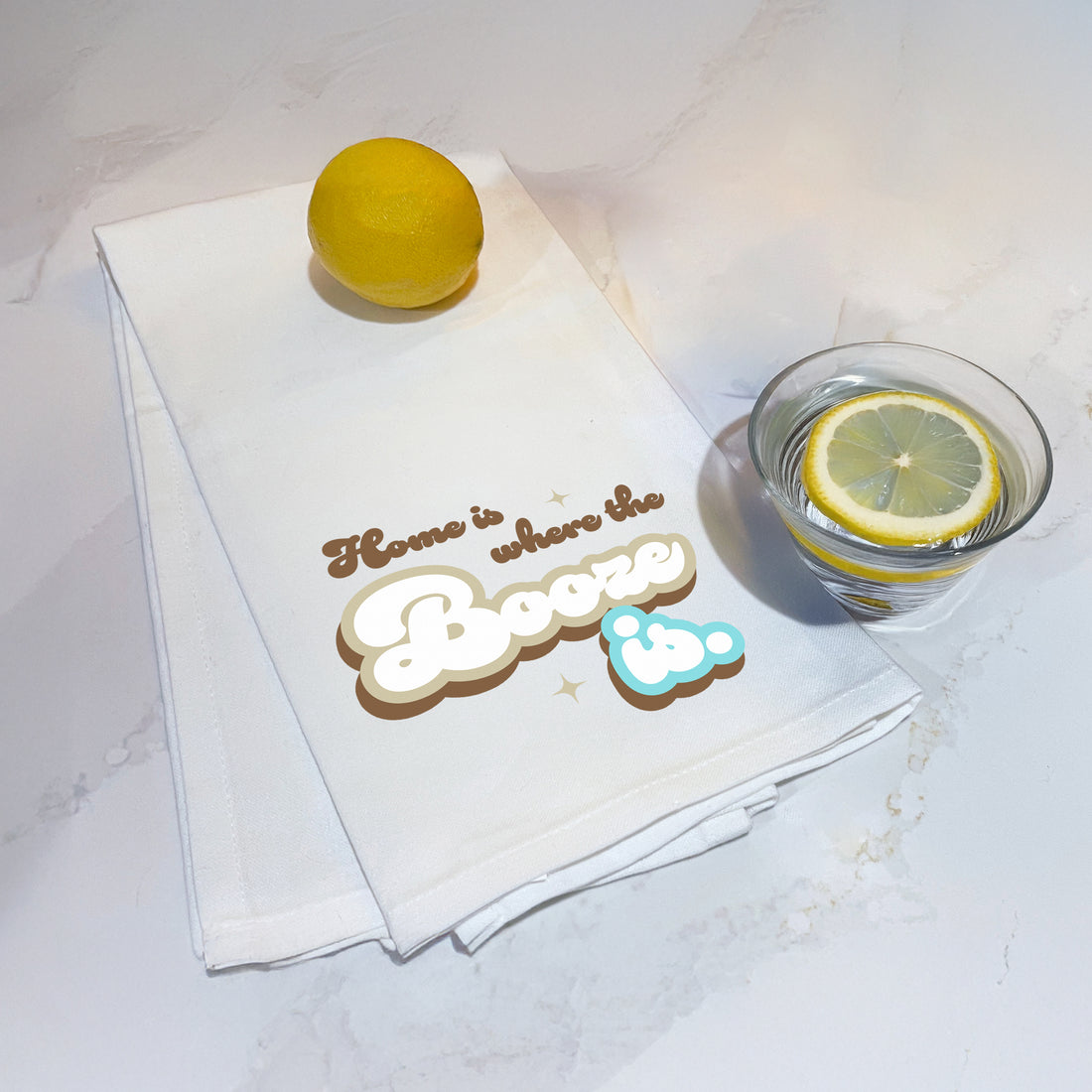 Tea Towel: Salty, Home is Where the Booze Is - Pack of 6