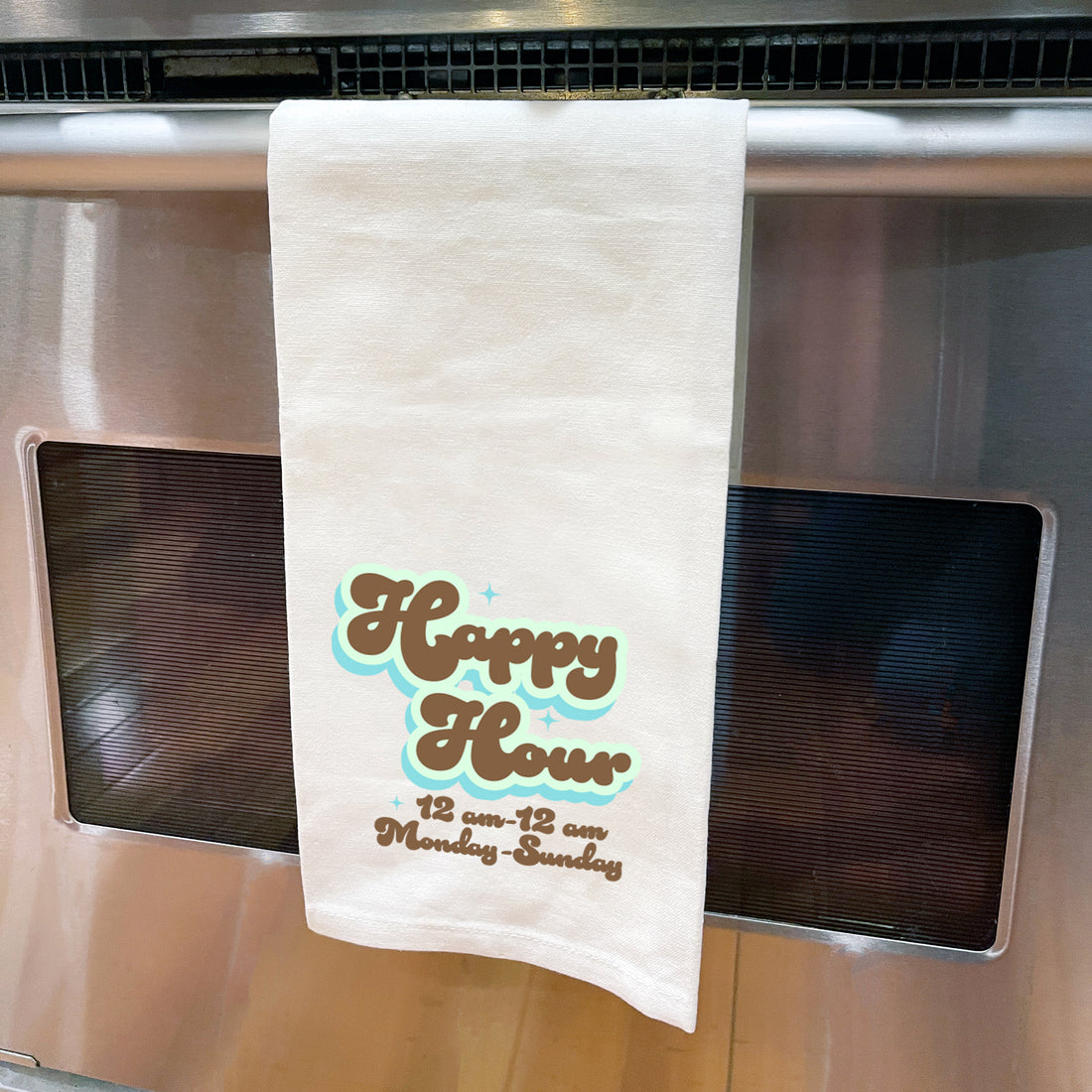 Tea Towel: Salty, Happy Hour 12am-12am - Pack of 6