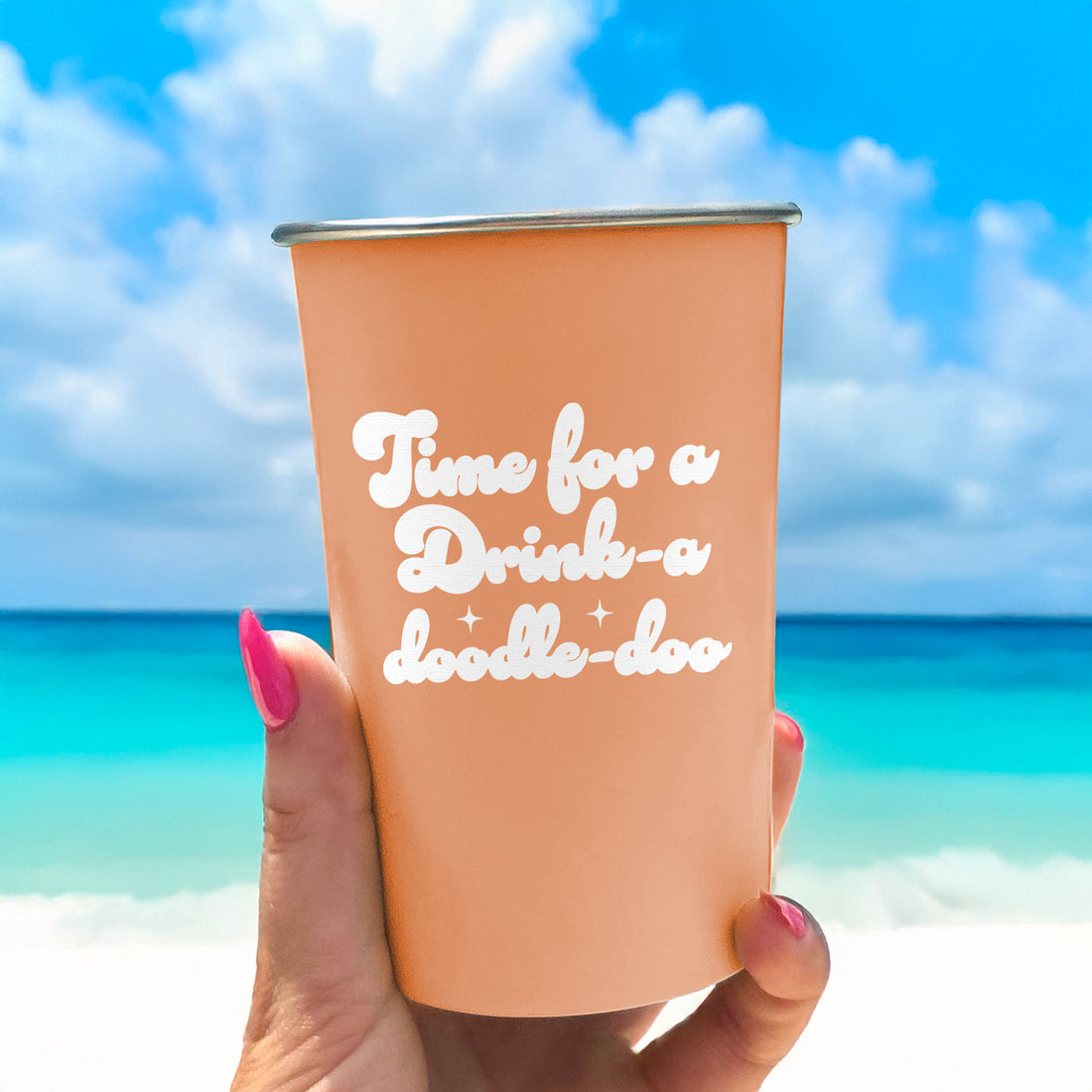 Pint Glass: Salty, Time for a Drink-a-Doodle-Doo - Pack of 6