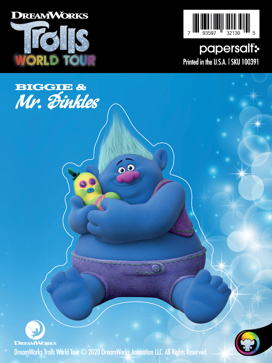 Sticker: Trolls, Biggie and Mr. Dinkles - Pack of 25
