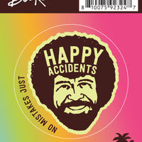 Sticker: Bob Ross, "Happy Accidents" - Pack of 25