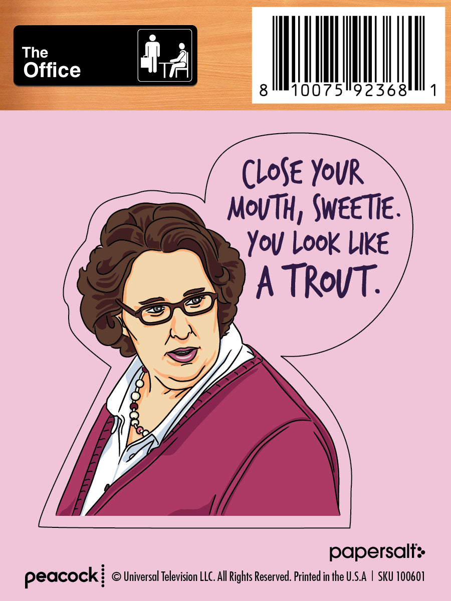 Sticker: The Office, Close Your Mouth Sweetie - Pack of 25
