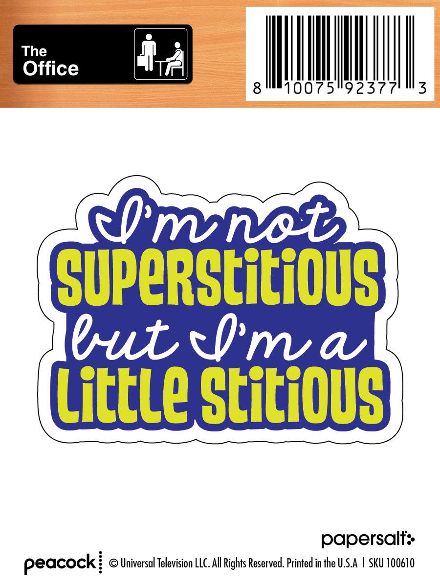 Sticker: The Office,  I'm Not Superstitious but I'm a Little Stitious - Pack of 25