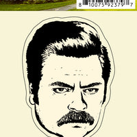 Sticker: Parks and Rec, Ron Swanson Head - Pack of 25