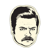 Sticker: Parks and Rec, Ron Swanson Head - Pack of 25