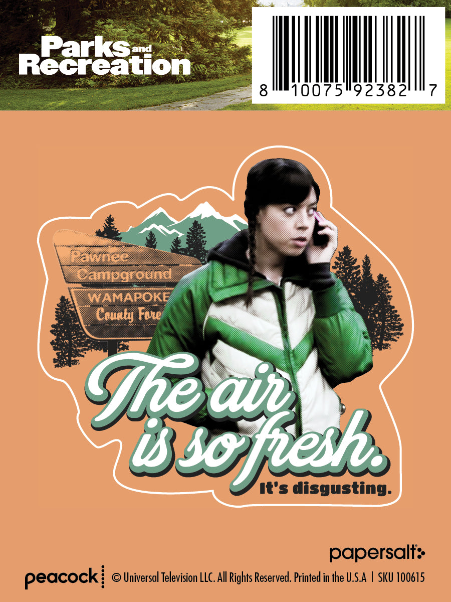 Sticker: Parks and Rec, The Air is So Fresh - Pack of 25
