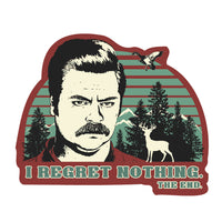 Sticker: Parks and Rec, I Regret Nothing - Pack of 25
