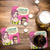 Coaster: Pop Life, A Good Wife Always Forgives her Husband When She's Wrong - Pack of 6