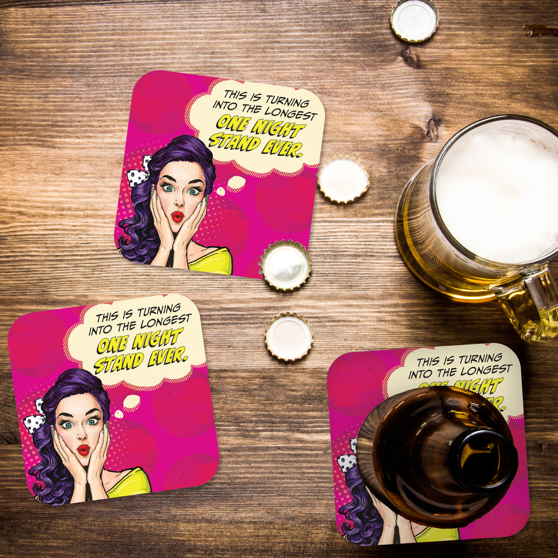 Coaster: Pop Life, This is Turning into the Longest One Night Stand Ever - Pack of 6