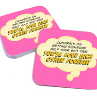 Coaster: Pop Life, Congrats on Betting Someone Half Your Shit - Pack of 6