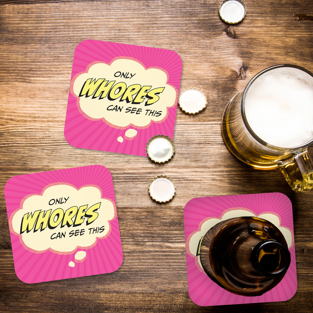 Coaster: Pop Life, Only Whores Can See This - Pack of 6