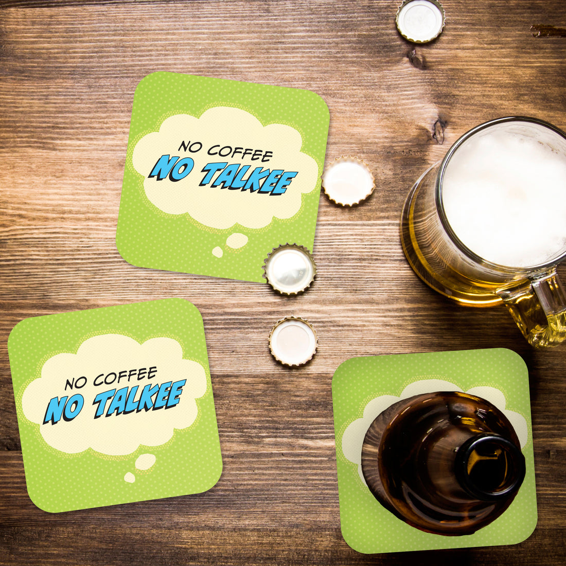 Coaster: Pop Life, No Coffee No Talkee - Pack of 6