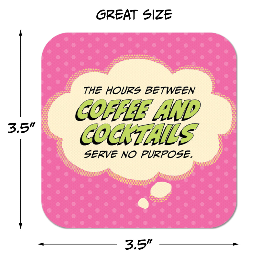 Coaster: Pop Life, The Hours Between Coffee and Cocktails - Pack of 6