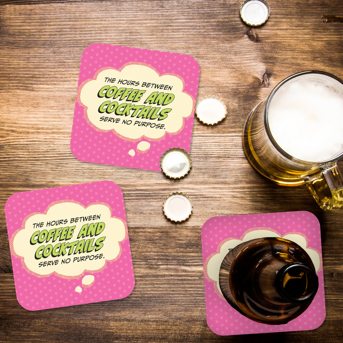 Coaster: Pop Life, The Hours Between Coffee and Cocktails - Pack of 6