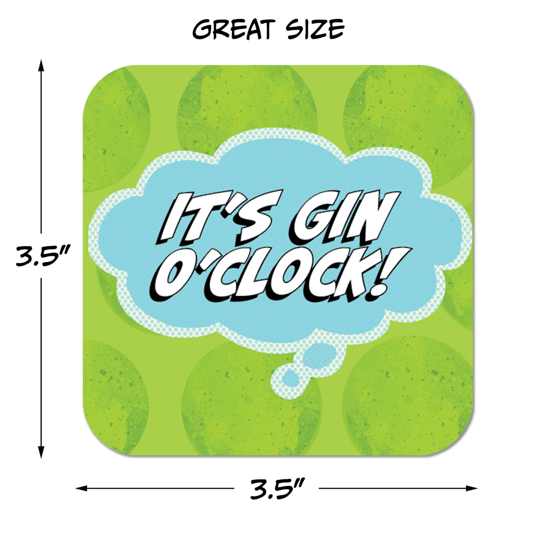 Coaster: Pop Life, It's Gin O'Clock - Pack of 6