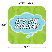 Coaster: Pop Life, It's Gin O'Clock - Pack of 6