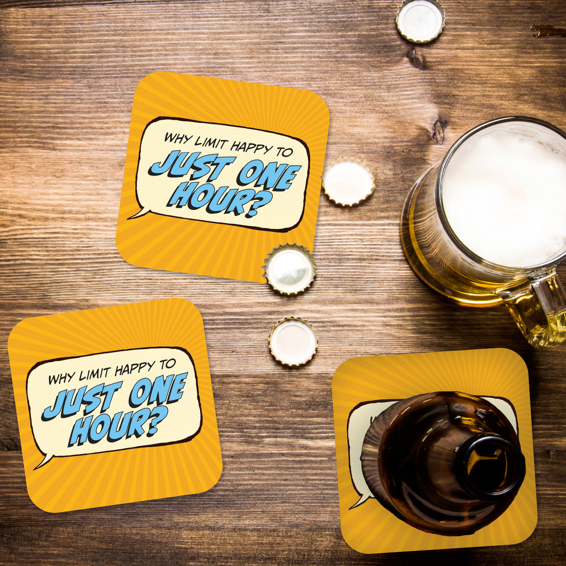 Coaster: Pop Life, Why Limit Happy to Just One Hour? - Pack of 6