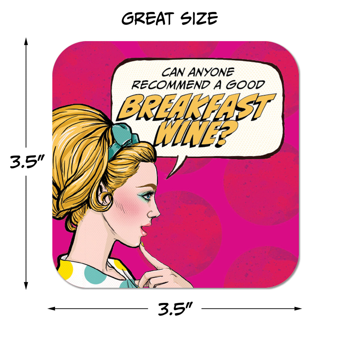 Coaster: Pop Life, Can Anyone Recommend a Good Breakfast Wine? - Pack of 6
