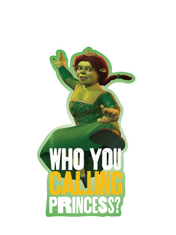 Sticker: Shrek, Fiona Who You Calling Princess? - Pack of 25
