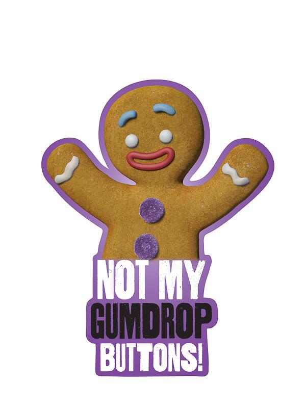 Sticker: Shrek, Not My Gumdrop Buttons - Pack of 25