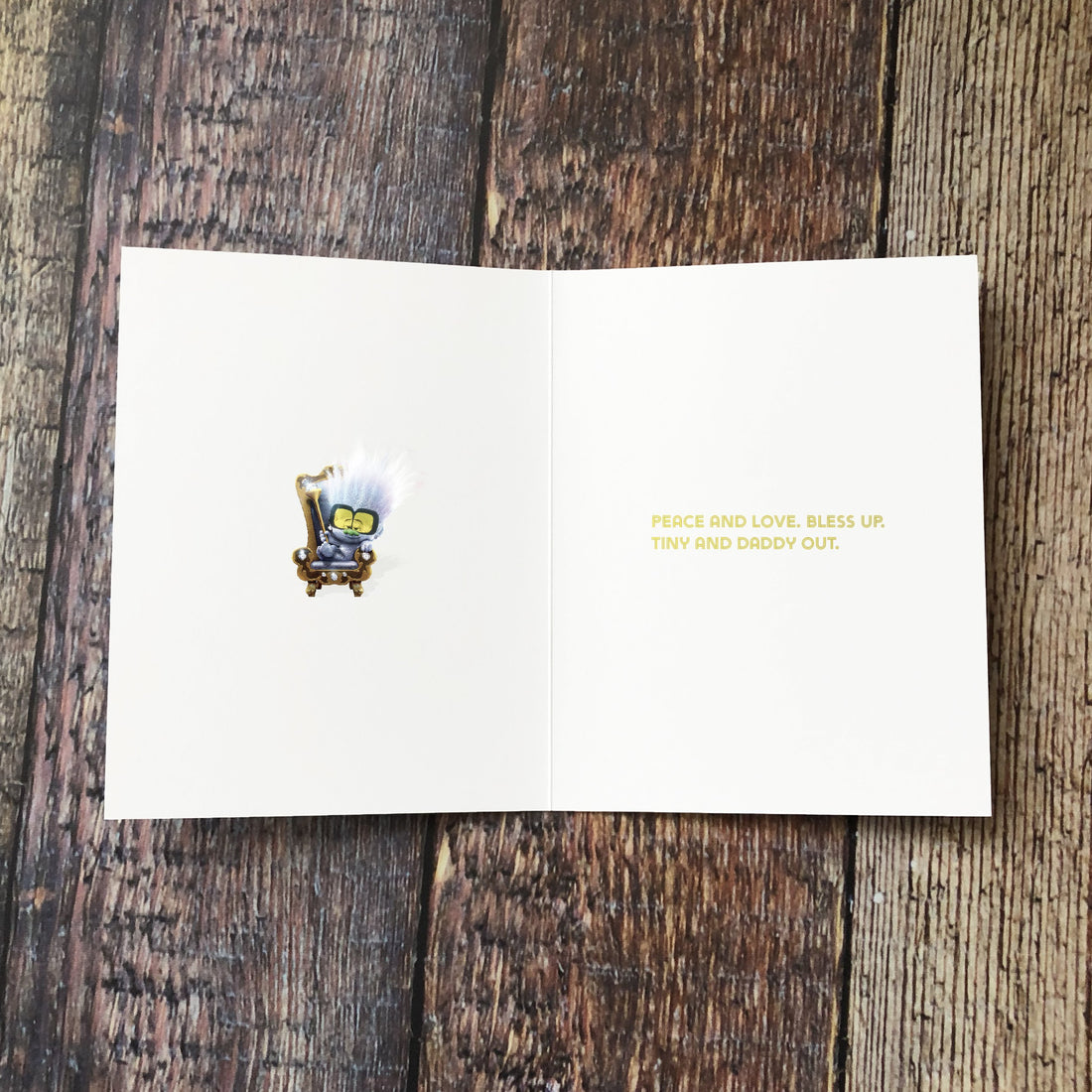 Greeting Card: Trolls, Guy and Tiny Diamond Let's Lay Down Some Birthday Wishes... - Pack of 6