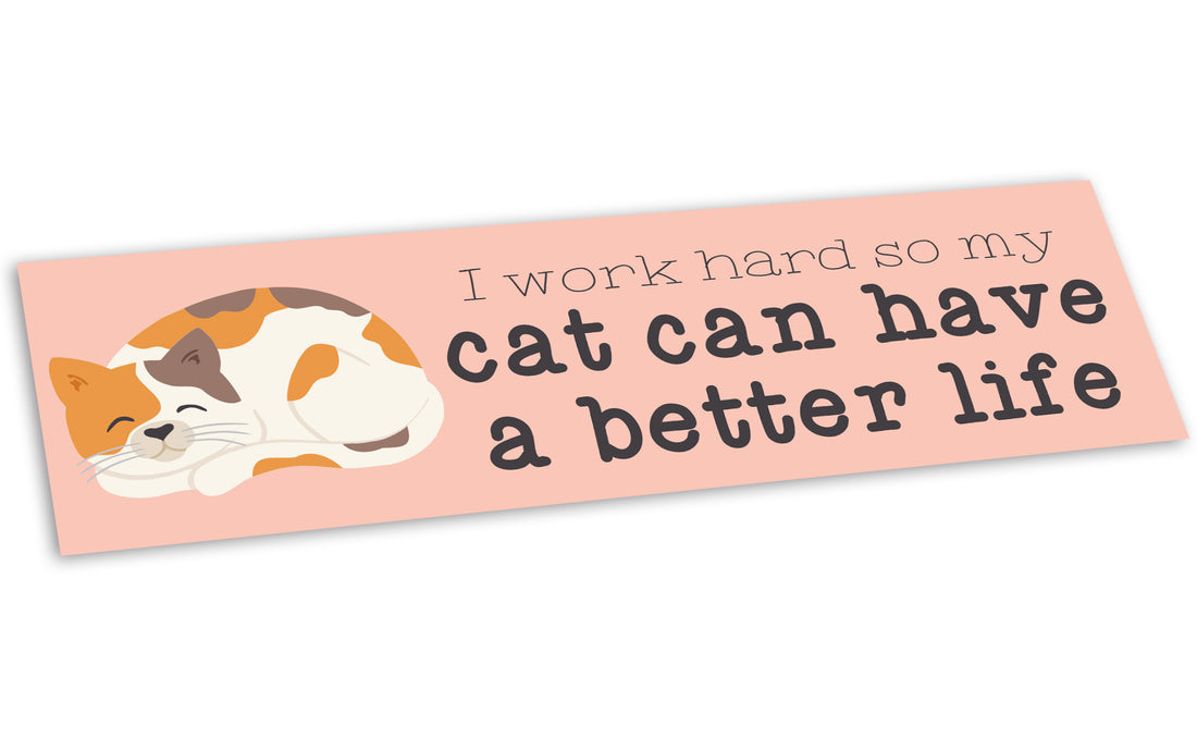 Bumper Sticker: Pets: I Work Hard So My Cat Can Have a Better Life