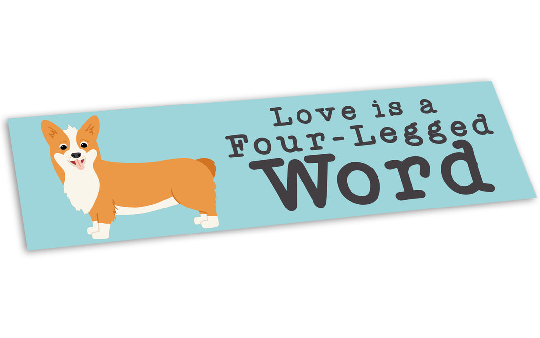 Bumper Sticker: Pets: Love is a Four-Legged Word (dogs)