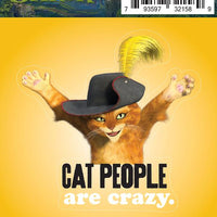 Sticker: Shrek, Puss in Boots Cat People Are Crazy - Pack of 25