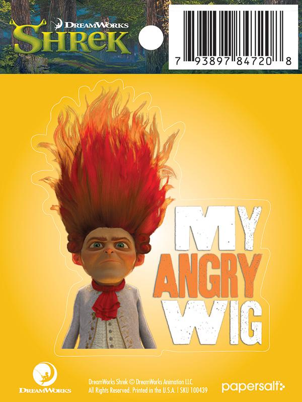 Sticker: Shrek, Rumpelstiltskin My Angry Wig - Pack of 25