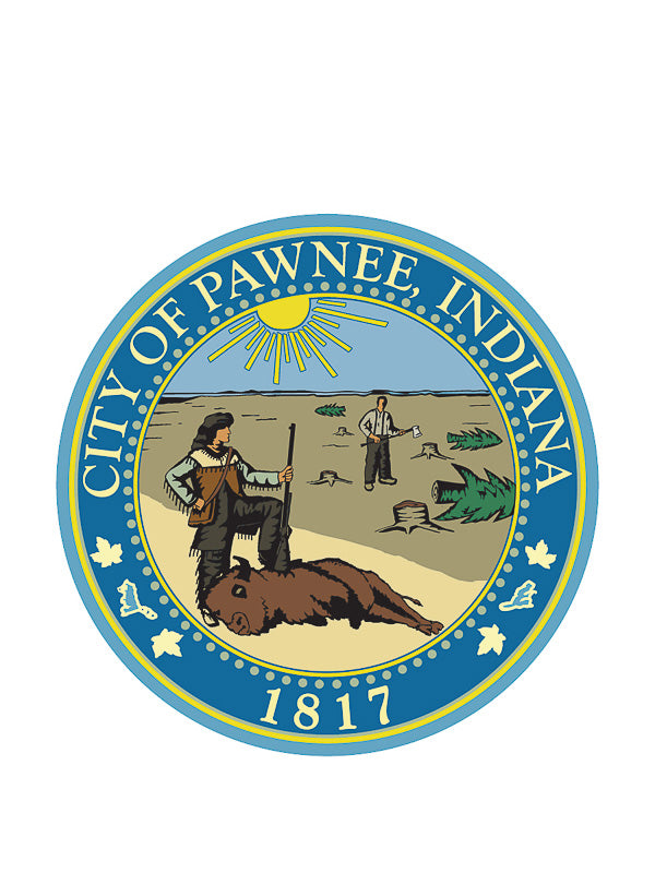 Sticker: Parks and Rec, City of Pawnee Logo - Pack of 25