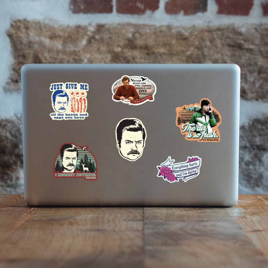 Sticker: Parks and Rec, Just Give Me All the Bacon and Eggs- Pack of 25