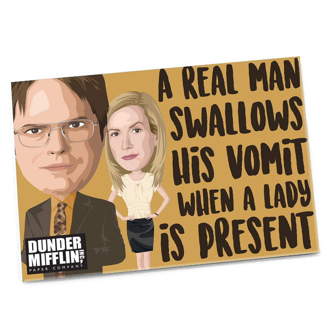 Magnet: The Office "A Real Man Swallows His Vomit" - Pack of 6