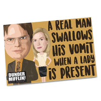 Magnet: The Office "A Real Man Swallows His Vomit" - Pack of 6