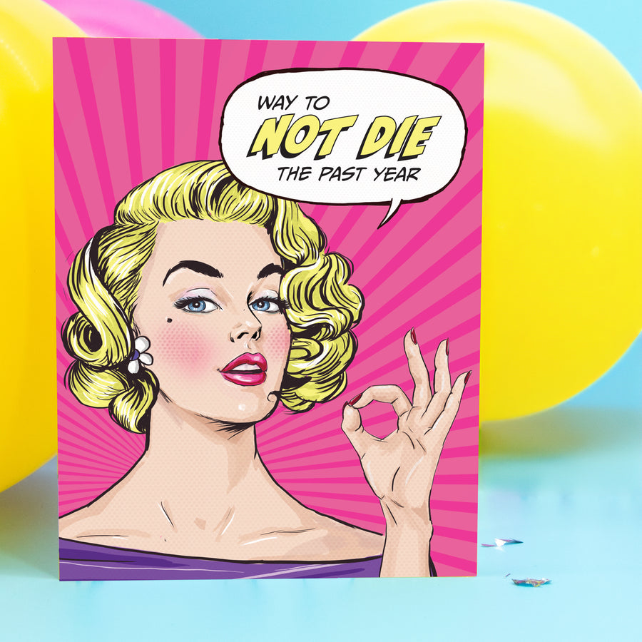 Greeting Card: Pop Life, Way Not to Die Last Year - Pack of 6