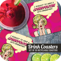 Coaster: Pop Life, I Forgot to Have a Cosmopolitan with Breakfast - Pack of 6