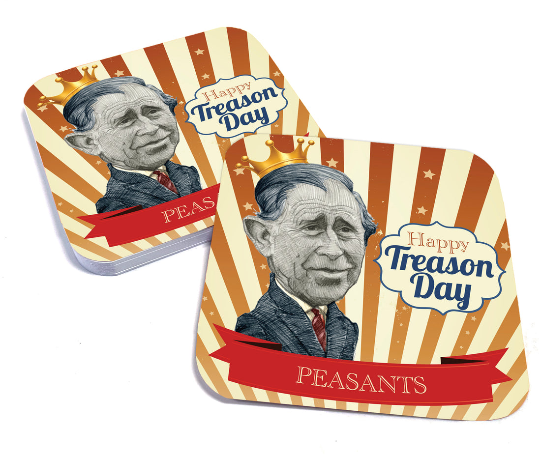 Coaster: Holiday, Happy Treason Day Peasants - Pack of 6