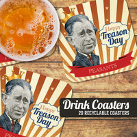Coaster: Holiday, Happy Treason Day Peasants - Pack of 6