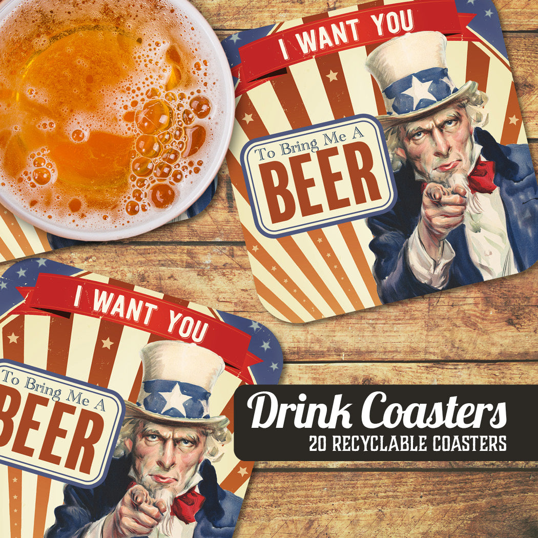 Coaster: Holiday, I Want You to Bring Me a Beer - Pack of 6
