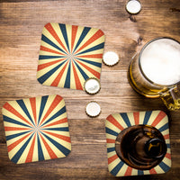Coaster: Holiday, Red White and Blue Starburst Pattern - Pack of 6