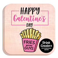 Coaster: Holiday, Galentines Fries Before Guys - Pack of 6