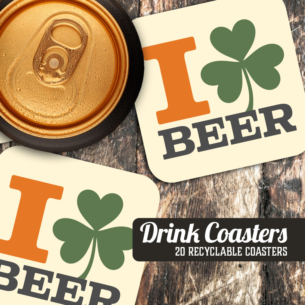 Coaster: Holiday, St. Patricks I Love Beer - Pack of 6