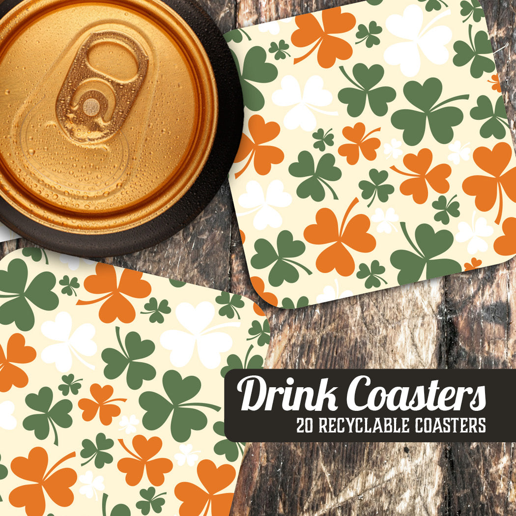 Coaster: Holiday, St. Patricks Clover Pattern - Pack of 6